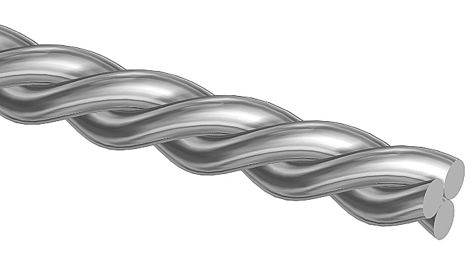 Прямая сформированная дуга TWIST из 3 прядей